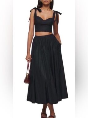 NWT Reformation and Kacey Musgraves Magnolia black two piece set size 0